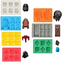 Sunerly Moldes de silicona para bandeja de hielo en forma de personaje de Star Wars- ideal para chocolate- cubitos de…